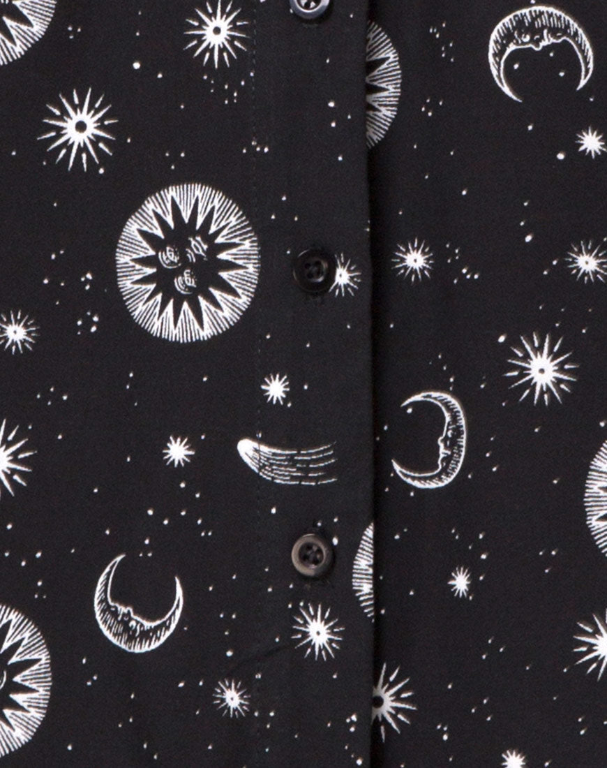 Crosena Swing Dress in Small Celestial Black X Princess Polly