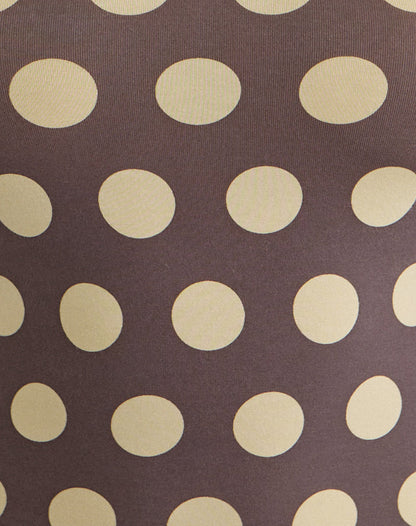 Agneta Tee in Brown with Big Yellow Polka Dots