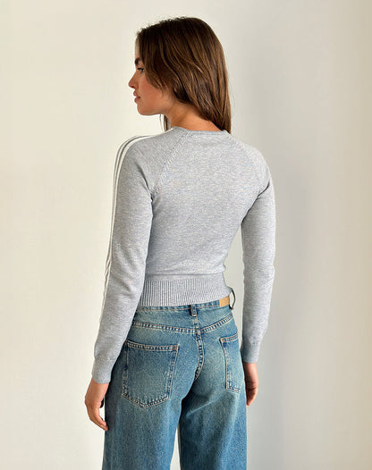 Binta Zip Through Jacket in Grey Marl