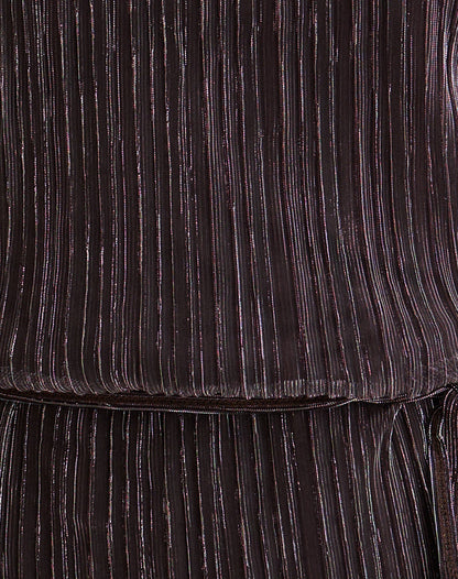 Brienne Top in Brown Shimmer Sheer Plisse