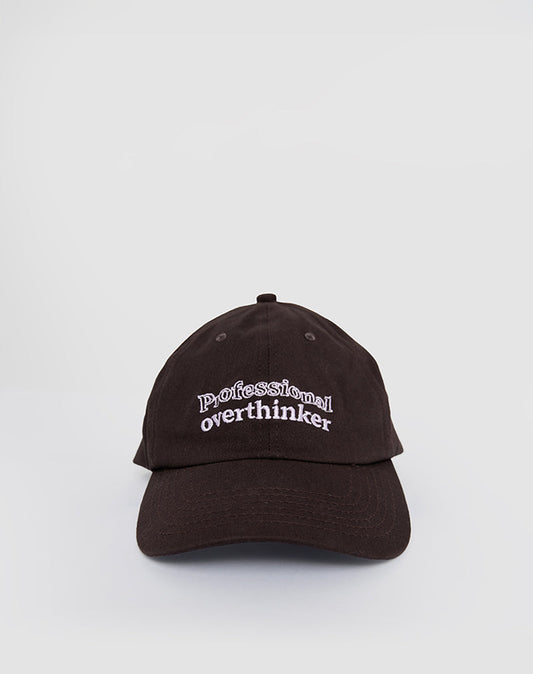 Cap in Bitter Chocolate with Professional Overthinker Slogan