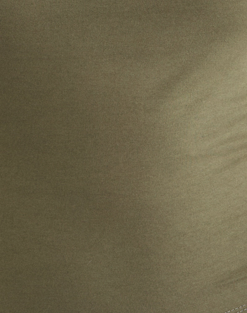 Dudley Vest Top in Jersey Khaki