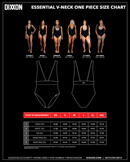Women's Essential V-Neck One Piece - Red