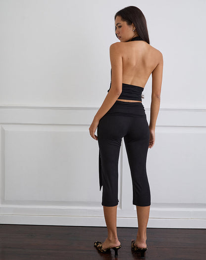 Effy Tie Side Cupro Capri in Black