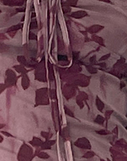 Coya Maxi Dress in Mesh Maroon Blurred Flower
