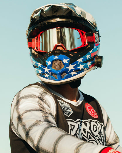 Contender PRO MX Goggles - Red Plaid / Silver Mirror Lens
