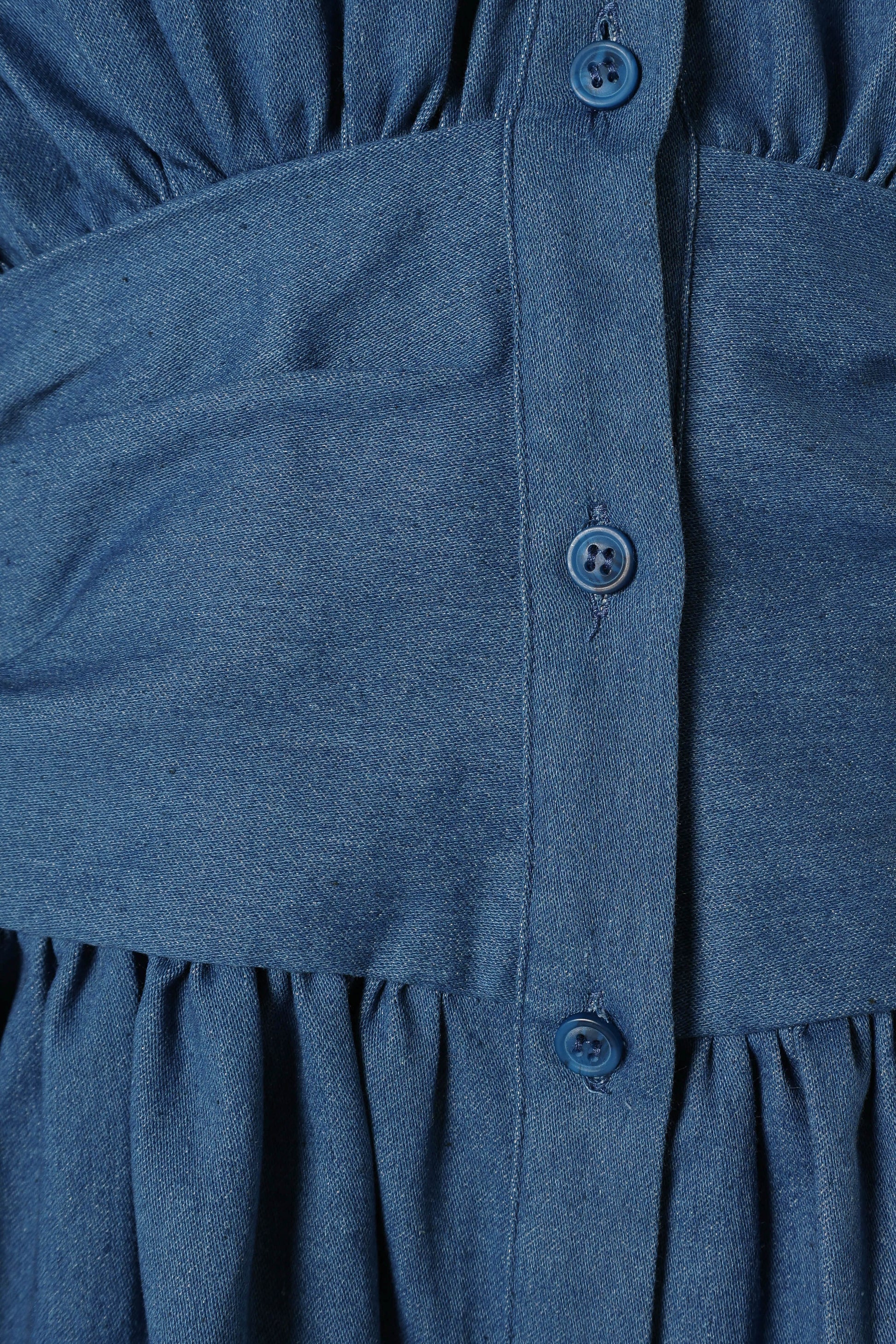 Francis Long Sleeve Mini Dress - Blue Denim
