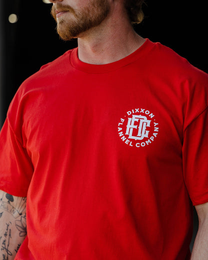 White Compass T-Shirt - Red