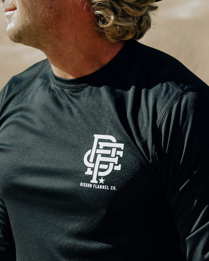 White Icon UV Long Sleeve T-Shirt - Black