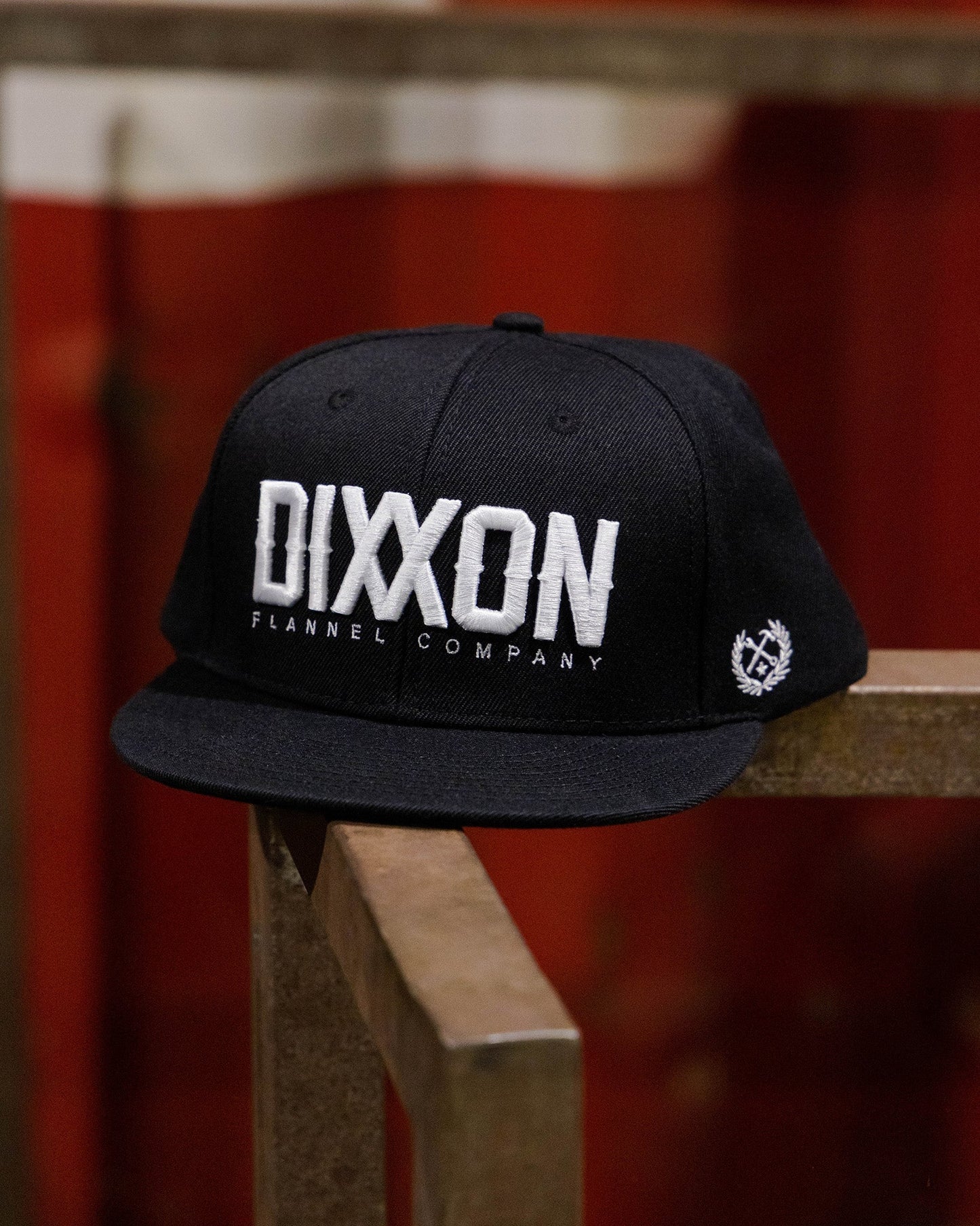 White Logotype Flat Bill Snapback